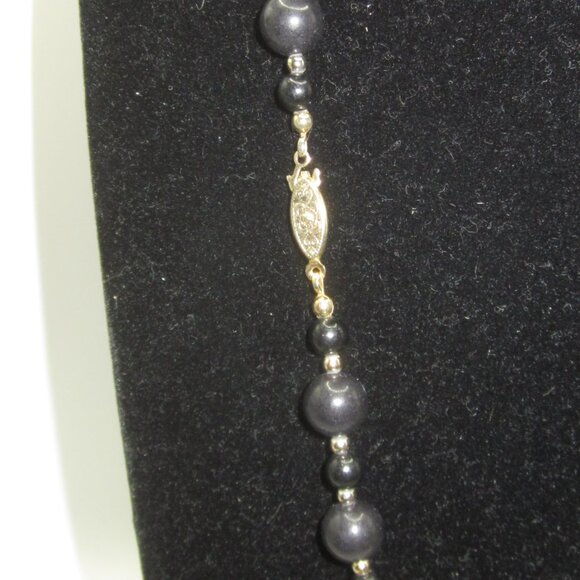 Black Beaded Necklace - Picture 2 of 2